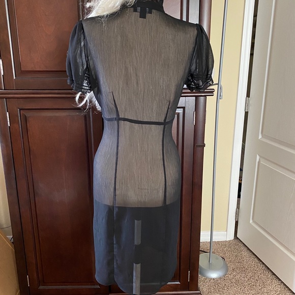 Transparent Sexy Night Gown Dress Black 6 intimate - Picture 12 of 16
